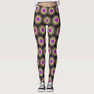 Mardi Gras Colours Abstract Mandala pattern Leggings