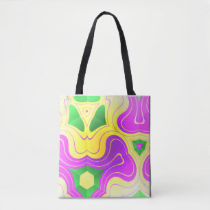 Mardi Gras Colours Abstract Swirly Tote Bag