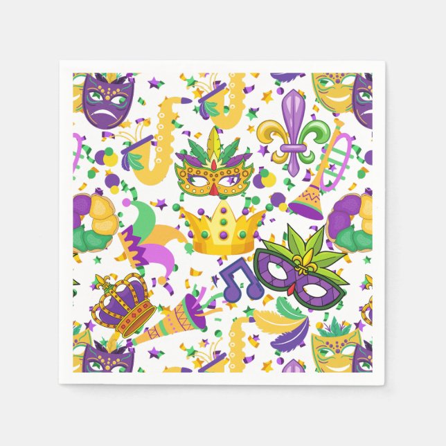 Mardi gras colours napkin (Front)