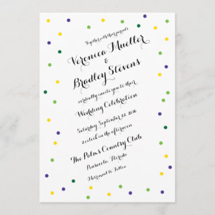 Mardi Gras Confetti Invitation