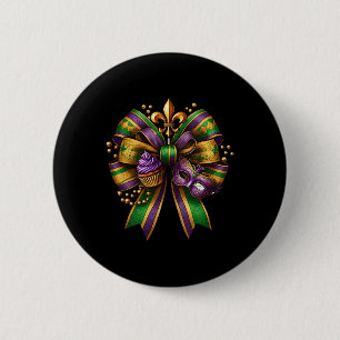 Mardi Gras Coquette Bow 1 6 Cm Round Badge