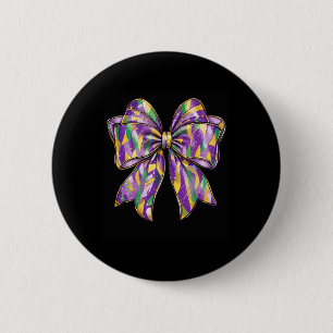Mardi Gras Coquette Bow 2 6 Cm Round Badge