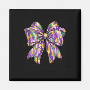 Mardi Gras Coquette Bow 2 Magnet
