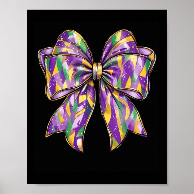 Mardi Gras Coquette Bow 2  Poster (Front)