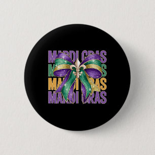 Mardi Gras Coquette Bow 6 Cm Round Badge