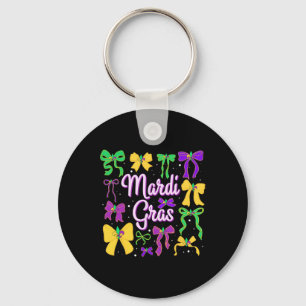 Mardi Gras Coquette Bow Celebrate New Orleans Wome Key Ring