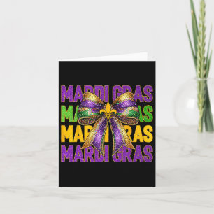 Mardi Gras Coquette Bow Fat Tuesday New Orleans 1 Card