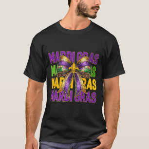 Mardi Gras Coquette Bow Fat Tuesday New Orleans 1  T-Shirt