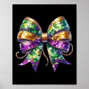 Mardi Gras Coquette Bow Fat Tuesday New Orleans Fu Poster