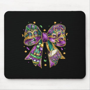 Mardi Gras Coquette Bow Fat Tuesday New Orleans Ki Mouse Pad