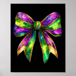 Mardi Gras Coquette Bow Fat Tuesday New Orleans Ki Poster