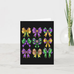 Mardi Gras Coquette Bow Fat Tuesday New Orleans Wo Card