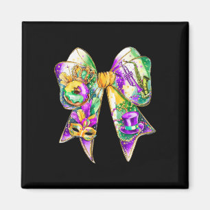 Mardi Gras Coquette Bow Fat Tuesday New Orleans Wo Magnet