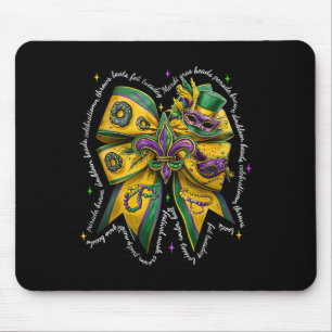 Mardi Gras Coquette Bow Fat Tuesday New Orleans Wo Mouse Pad