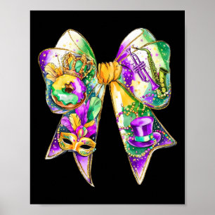 Mardi Gras Coquette Bow Fat Tuesday New Orleans Wo Poster