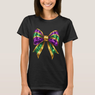 Mardi Gras Coquette Bow Fat-tuesday New Orleans Wo T-Shirt