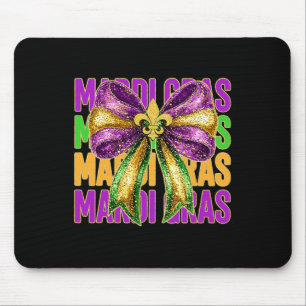 Mardi Gras Coquette Bow Fat Tuesday Parade Carniva Mouse Pad