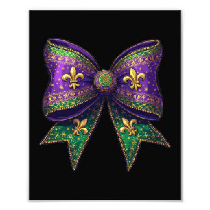 Mardi Gras Coquette Bow Festive Elegance Carnival Photo Print