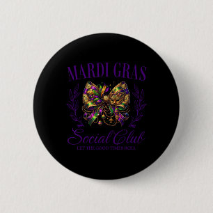 Mardi Gras Coquette Bow Louisiana New Orleans Wome 6 Cm Round Badge