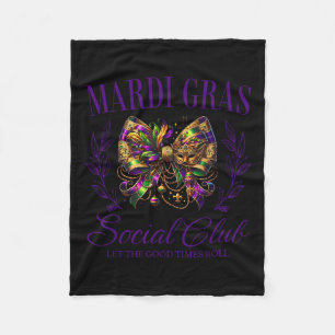Mardi Gras Coquette Bow Louisiana New Orleans Wome Fleece Blanket