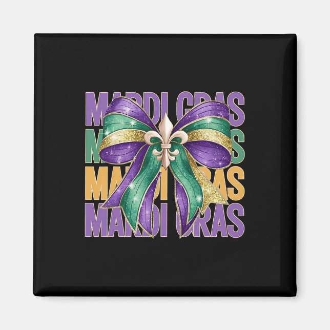Mardi Gras Coquette Bow  Magnet (Front)