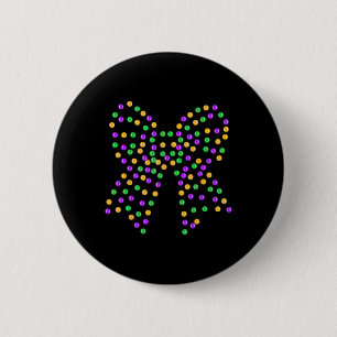Mardi Gras Coquette Bow New Orleans Coquette Bow M 6 Cm Round Badge