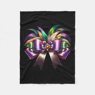 Mardi Gras Coquette Bow New Orleans Coquette Bow M Fleece Blanket