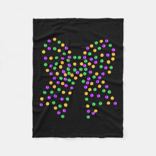 Mardi Gras Coquette Bow New Orleans Coquette Bow M Fleece Blanket