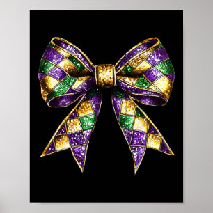 Mardi Gras Coquette Bow New Orleans Fat Tuesday Wo Poster