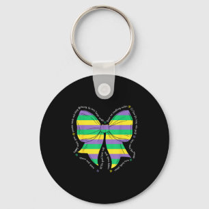 Mardi Gras Coquette Bow Orleans Key Ring