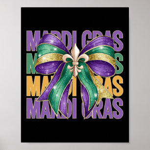 Mardi Gras Coquette Bow Poster