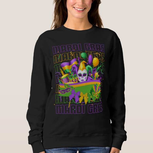 MARDI GRAS Coquette Masqerade Sweatshirt (Front)