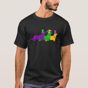 Mardi Gras Corgi Dog Bead Jester Funny Festival T-Shirt
