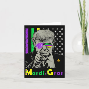 Mardi Gras Costume Donald Trump Us Flag Funny Trum Card
