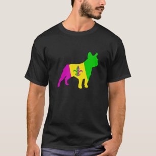 Mardi Gras Costume French Bulldog Dog Funny Party T-Shirt