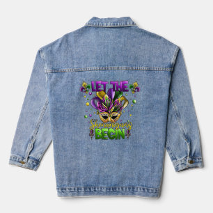Mardi Gras Costume Let The Shenanigans Begin Mask  Denim Jacket
