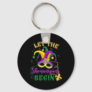 Mardi Gras Costume Let The Shenanigans Begin Mask Key Ring
