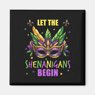 Mardi Gras Costume Let The Shenanigans Begin Mask Magnet