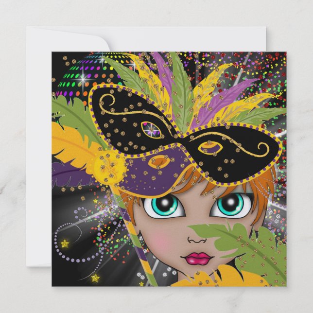 Mardi Gras Costume Party Invitation by SRF (Front)