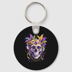 Mardi gras costume sugar skull beads carnival new key ring