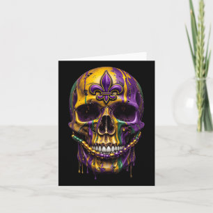 Mardi Gras Costume Sugar Skull Carnival Halloween  Card