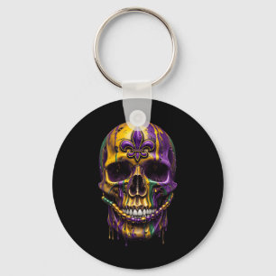 Mardi Gras Costume Sugar Skull Carnival Halloween  Key Ring