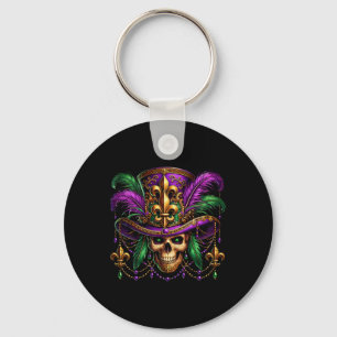 Mardi Gras Costume Sugar Skull Carnival Halloween Key Ring