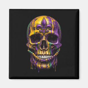 Mardi Gras Costume Sugar Skull Carnival Halloween  Magnet