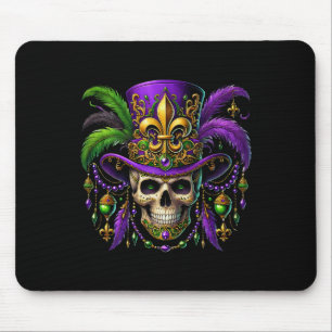 Mardi Gras Costume Sugar Skull Carnival Halloween Mouse Pad