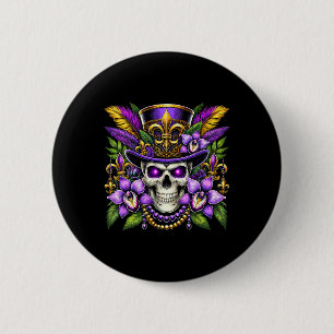 Mardi Gras Costume Sugar Skull Carnival New Orlean 6 Cm Round Badge
