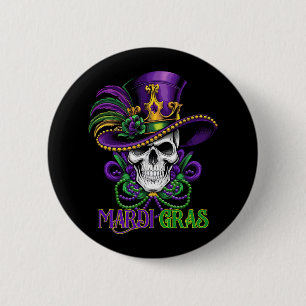 Mardi Gras Costume Sugar Skull Carnival New Orlean 6 Cm Round Badge