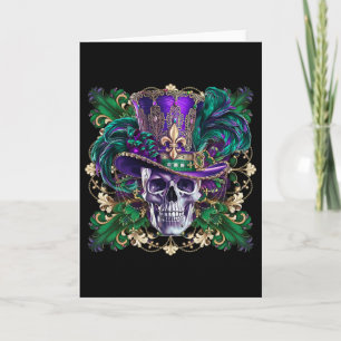 Mardi Gras Costume Sugar Skull Carnival New Orlean Card