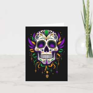 Mardi Gras Costume Sugar Skull Carnival New Orlean Card