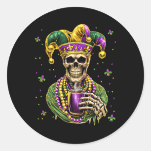 Mardi Gras Costume Sugar Skull Carnival New Orlean Classic Round Sticker